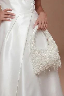 Sac À Bandoulière De Mariée Edie Avec Détails De Perles Et Forme Structurée