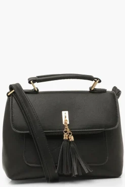 boohoo Sac bandoulière en synthétique à finition lisse et détails de pampilles< Sacs À Bandoulière|Sacs Bandoulière