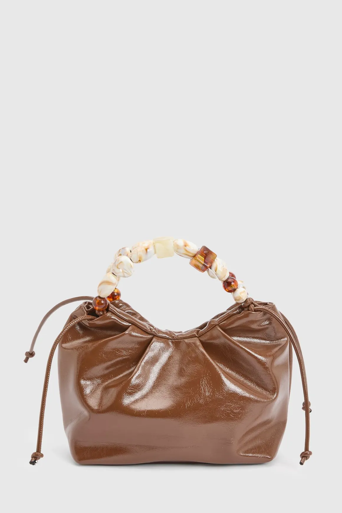 Sac Baril À Poignée Perlée