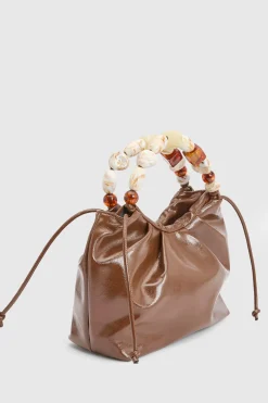 Sac Baril À Poignée Perlée