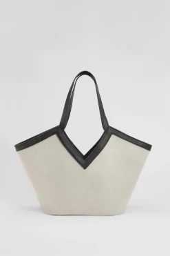 boohoo Sac Cabas En Lin Avec Détails Contrastés Et Pochette Intérieure< Sacs À Main|Tote Bags