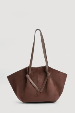 Sac cabas en suède synthétique à anse nouée