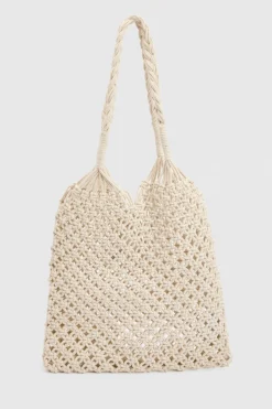 Sac De Plage Au Crochet Avec Anses Tressées