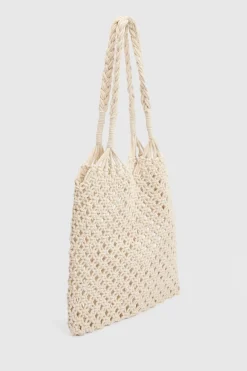 Sac De Plage Au Crochet Avec Anses Tressées