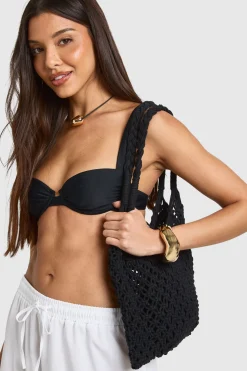 Sac De Plage Au Crochet Avec Anses Tressées