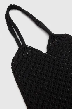 Sac De Plage Au Crochet Avec Anses Tressées