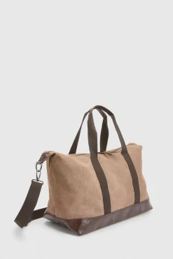 Sac De Voyage En Toile Taupe