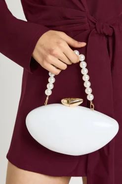Sac À Main En Acrylique Avec Anse En Perles Détachable