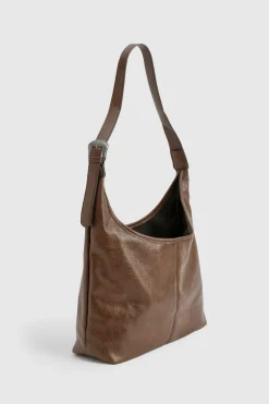 boohoo Sac à main enduit< Looks Chocolat|Sacs À Main