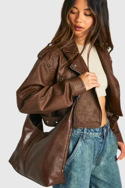 boohoo Sac à main enduit< Looks Chocolat|Sacs À Main