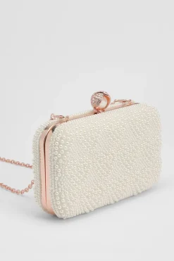 Sac Pochette De Mariée Amora Détail Perles Cœur D'amour