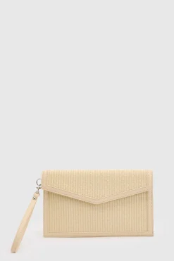 boohoo Sac Pochette En Raphia Contrasté Avec Anse Amovible< Pochettes|Sacs À Main