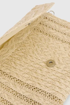 boohoo Sac Pochette En Raphia À Rabat Avec Bandoulière< Pochettes|Sacs À Main