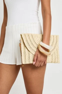 boohoo Sac Pochette En Raphia À Rabat Avec Bandoulière< Pochettes|Sacs À Main