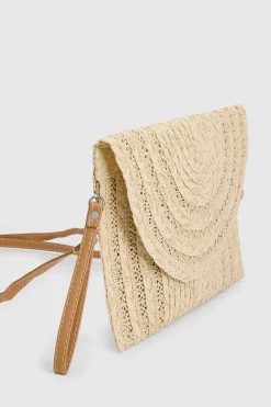 boohoo Sac Pochette En Raphia À Rabat Avec Bandoulière< Pochettes|Sacs À Main