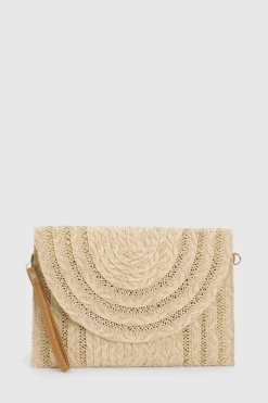 boohoo Sac Pochette En Raphia À Rabat Avec Bandoulière< Pochettes|Sacs À Main