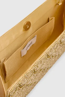 Sac Pochette Luna Grand Format Orné De Perles Avec Bandoulière Perlée