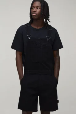 boohooMAN Salopette Short De Charpentier Coupe Décontractée<Homme Denim|Denim