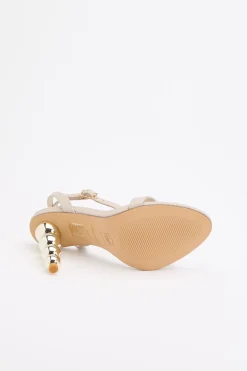 Sandale À Brides Avec Détail Talon En Cuir