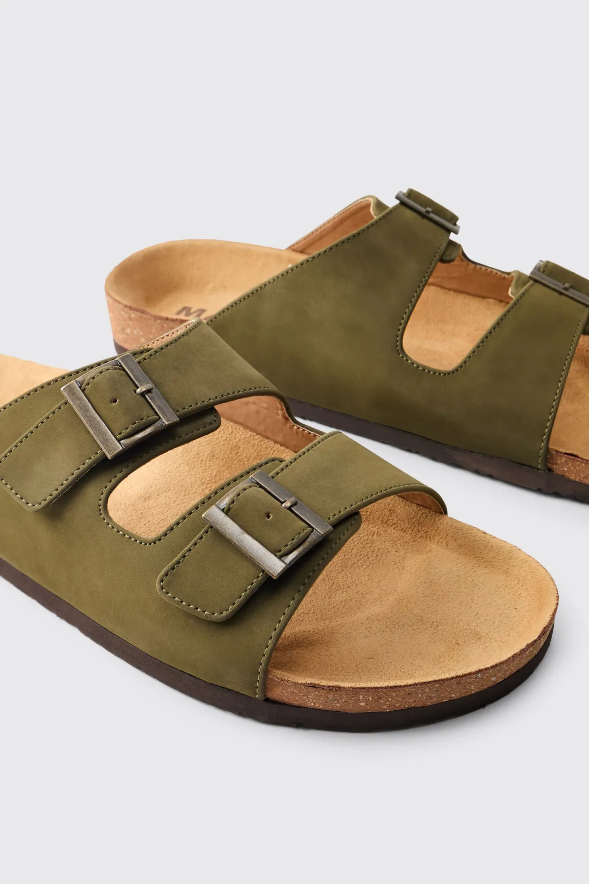 boohooMAN Sandale À Double Bride En Synthétique<Homme Sandales Et Claquettes