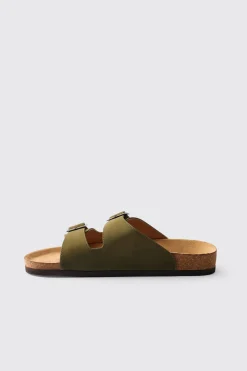 boohooMAN Sandale À Double Bride En Synthétique<Homme Sandales Et Claquettes