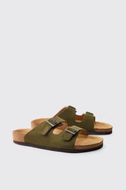 boohooMAN Sandale À Double Bride En Synthétique<Homme Sandales Et Claquettes
