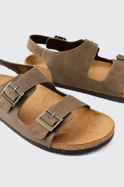 boohooMAN Sandale à double bride et boucle<Homme Sandales Et Claquettes