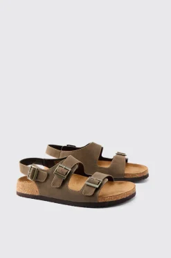 boohooMAN Sandale à double bride et boucle<Homme Sandales Et Claquettes