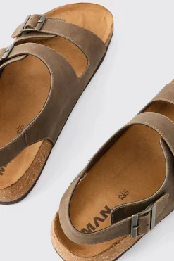 boohooMAN Sandale à double bride et boucle<Homme Sandales Et Claquettes