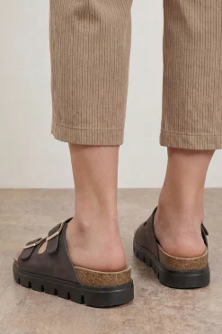 Sandale Plateforme Mae En Synthétique Avec Boucle Et Semelle Ergonomique