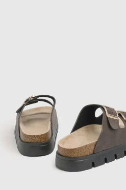 Sandale Plateforme Mae En Synthétique Avec Boucle Et Semelle Ergonomique