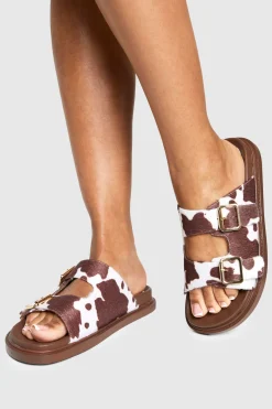 boohoo Sandales à boucle à motif de vache< Sandales