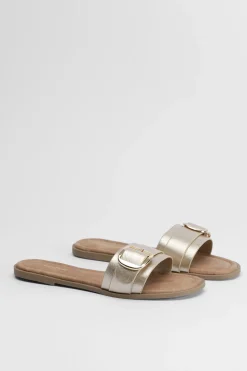 boohoo Sandales À Boucle Surdimensionnée Coupe Large< Sandales|Chaussures Dorées
