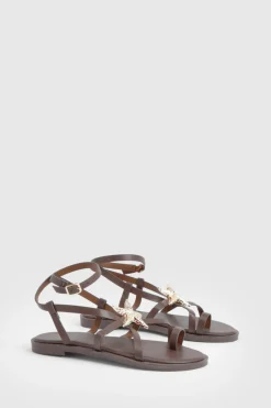 boohoo Sandales À Bride Entre Les Orteils Avec Ornements Étoiles De Mer< Looks Chocolat|Sandales