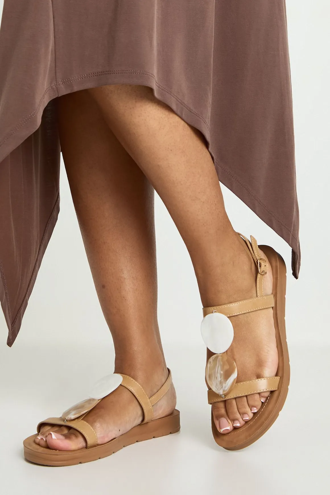 Sandales À Brides Avec Détail En Résine