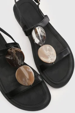Sandales À Brides Avec Détail Garniture En Résine