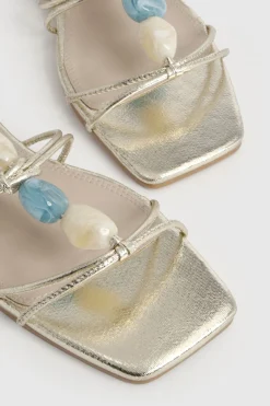 Sandales À Brides Ornées De Perles