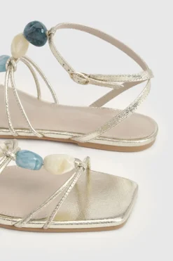 Sandales À Brides Ornées De Perles