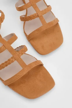 Sandales À Brides Ynes En Synthétique À Talon Bloc Et Bout Ouvert