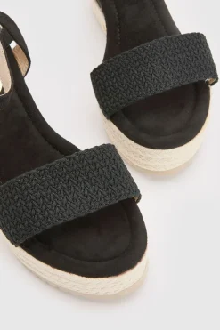 Sandales Compensées À Bout Ouvert Amelie En Textile Avec Plateforme