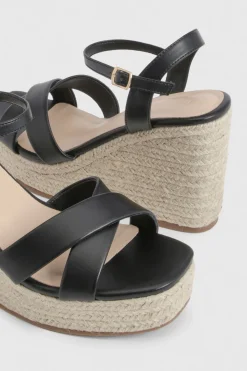 Sandales Compensées À Brides Coupe Large 2 Parties