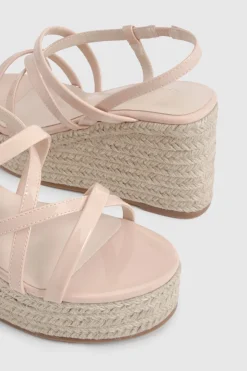 Sandales Compensées À Brides Ouvertes