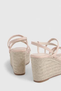 Sandales Compensées À Brides Ouvertes