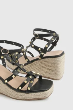 boohoo Sandales Compensées Cloutées Style Gladiateur< Chaussures À Talons|Sandales Compensées