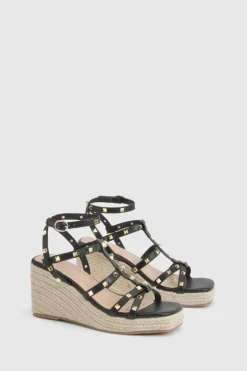 boohoo Sandales Compensées Cloutées Style Gladiateur< Chaussures À Talons|Sandales Compensées