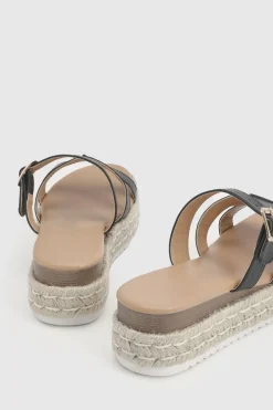Sandales Compensées À Coupe Large Avec Découpes Et Détail Boucle