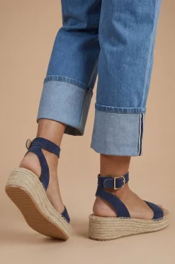 Dorothy Perkins Sandales Compensées Espadrilles Riva À Brides En Synthétique Hauteur Moyenne< Sandales|Sandales Compensées