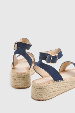Dorothy Perkins Sandales Compensées Espadrilles Riva À Brides En Synthétique Hauteur Moyenne< Sandales|Sandales Compensées