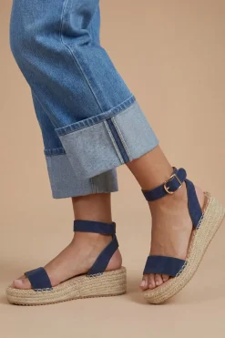 Dorothy Perkins Sandales Compensées Espadrilles Riva À Brides En Synthétique Hauteur Moyenne< Sandales|Sandales Compensées