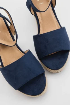 Sandales Compensées Espadrilles À Bout Ouvert Rebekah En Synthétique Coupe Large